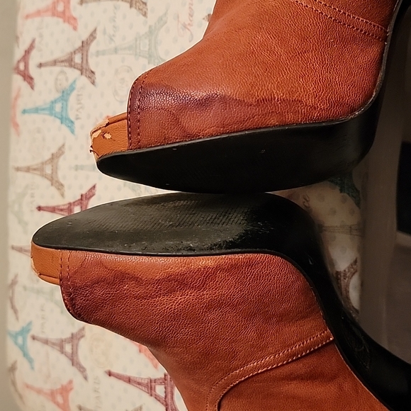 Brown open toe booties - Picture 6 of 11